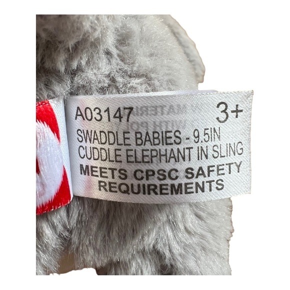 Fiesta Vernon Elephant Plush Toy Stuffed Animal Cuddly Adorable Grey 10” - Picture 5 of 5